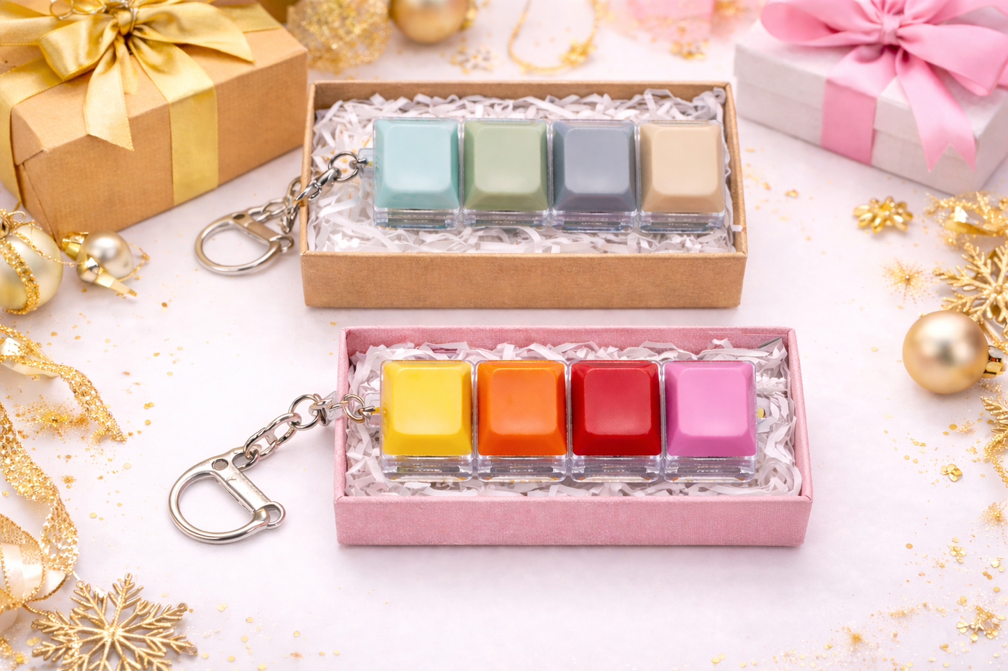 Mechanical Keyboard Switch Keychain LED Backlight - Tactile Sensory Decompression