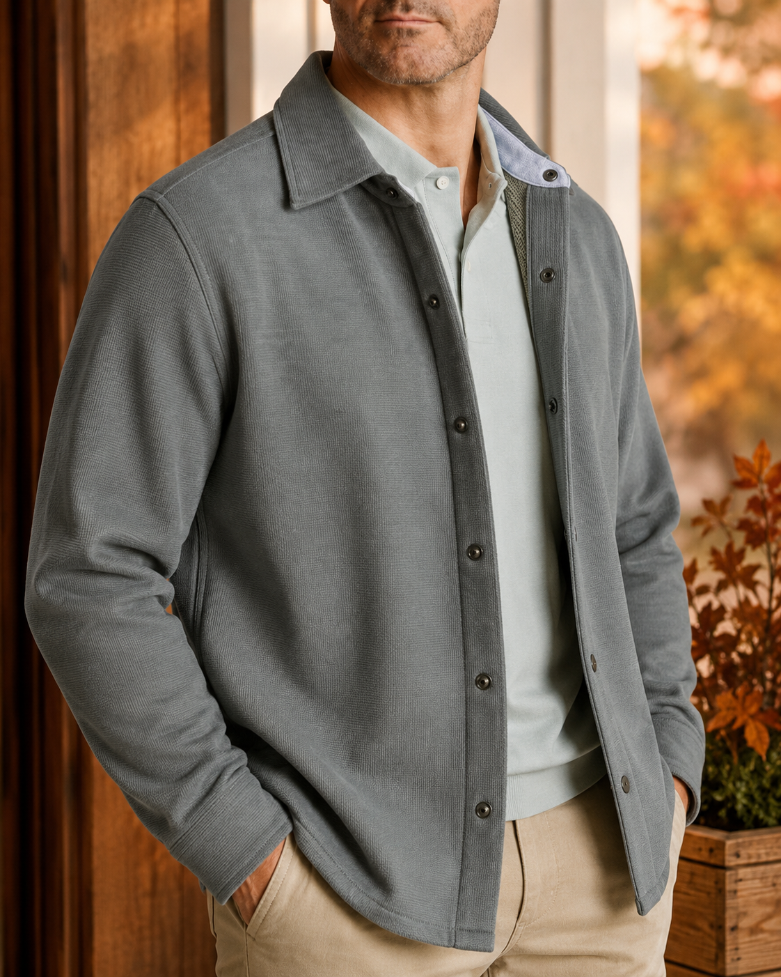 Copper & Oak Men's Stretch Shirt Jacket